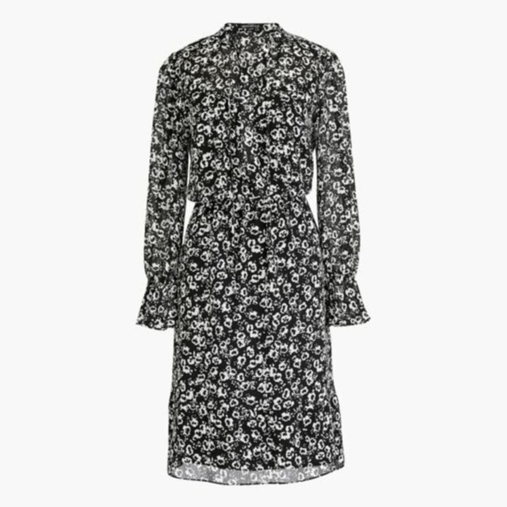 J. Crew Mercantile Blossom Print Dress – Black & White – Size M